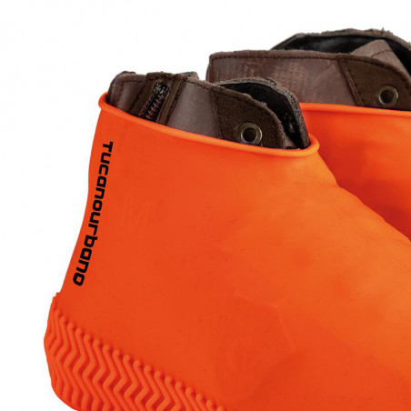 Couvre chaussure pluie orange, 100% étanche