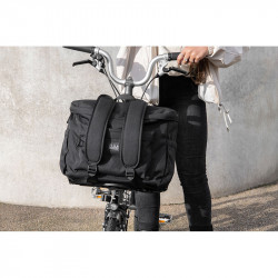 Sacoche ou sac à dos tissu noir vélo pliant Brompton Metro Backpack M - avec bloc de fixation