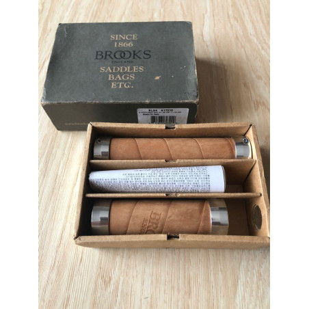 Poignées Brooks Slender cuir naturel 130 x 110 mm, Aged